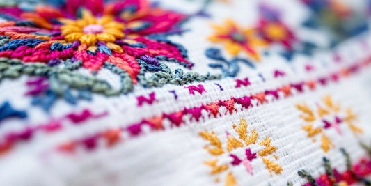 Tradisjonelt norsk broderi med intrikate mønstre.